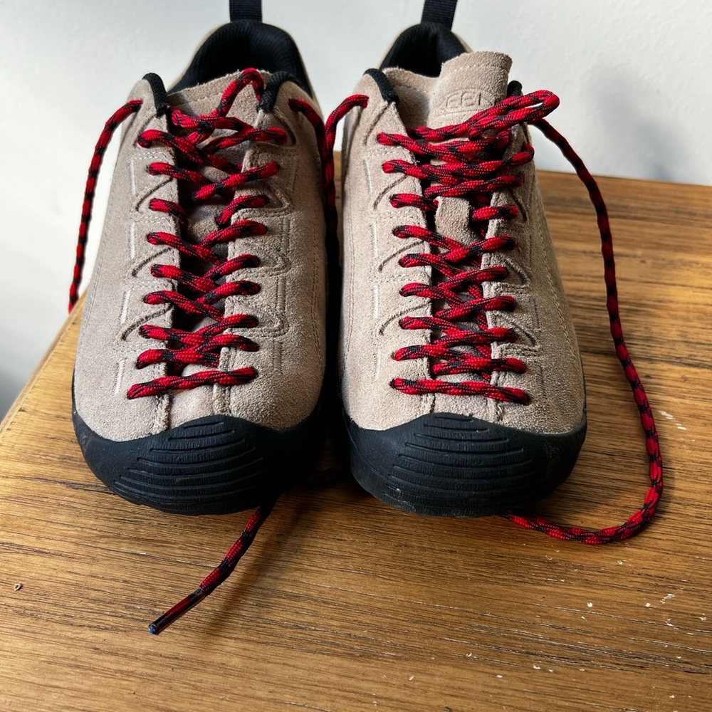 Keen Women's Tan Athletic Shoes with Red Laces-Jasper